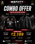 Jack Daniel's & Black Leather Racing Jacket Combo Set