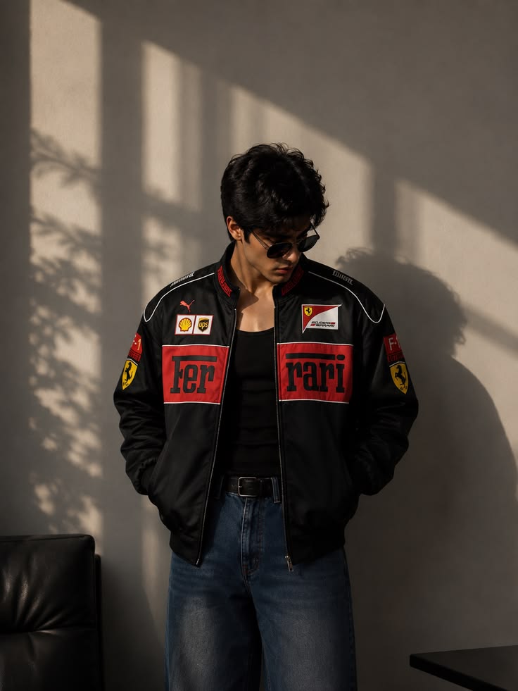 Black Ferrari F1 Racing Jacket | Iconic Style For Motorsport
