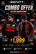 Black Ferrari & Burgundy Leather Jacket Combo Offer